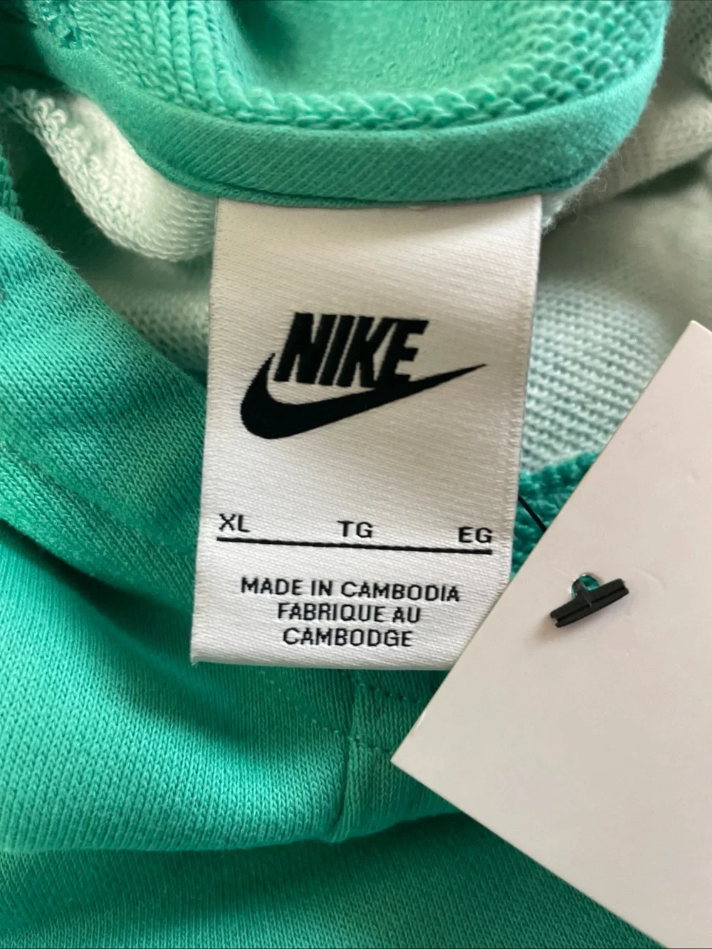 Nike Youth Teal All-Over Logo Hoodie with Orange Swoosh size Youth XL